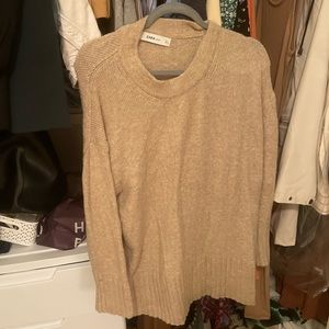 Zara tan faux wool king sweater